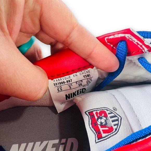 Nike ID Cortez US Soccer White Leather / Red Suede 331986-997 Women's 5.5 - Picture 10 of 11